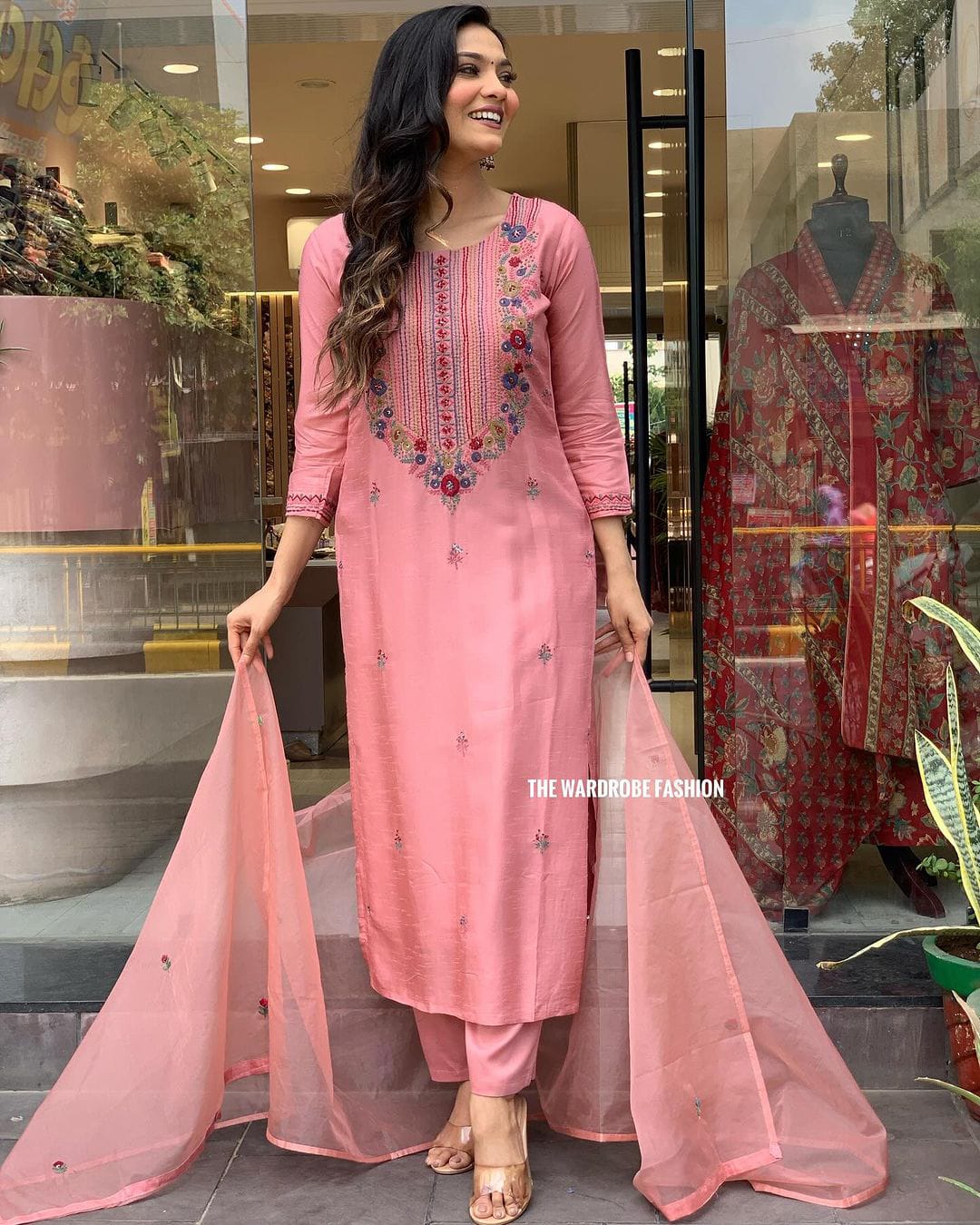 MT Chanderi Silk Embroidery Kurti With Bottom Dupatta Wholesalers In Delhi
